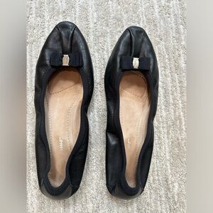 FERRAGAMO My Joy Leather Ballet Flats, Size 7.5